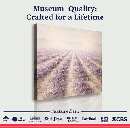 Lavender Field — Rows Of Purple On Cream
