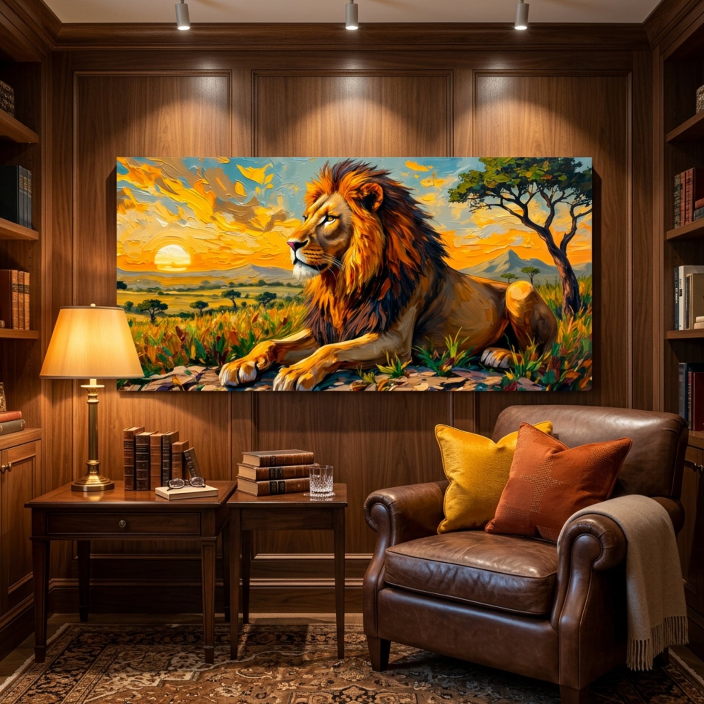 Majestic Sunset Lion