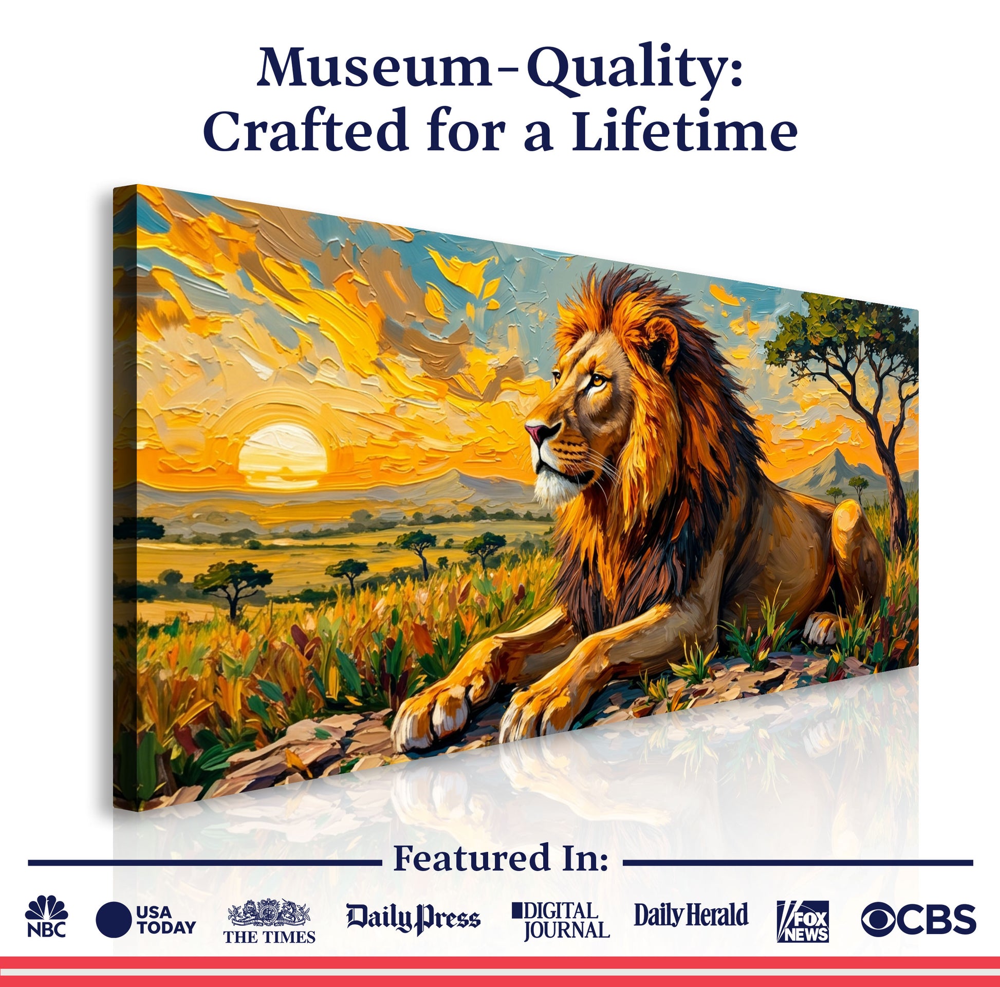 Majestic Sunset Lion