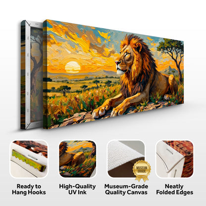 Majestic Sunset Lion