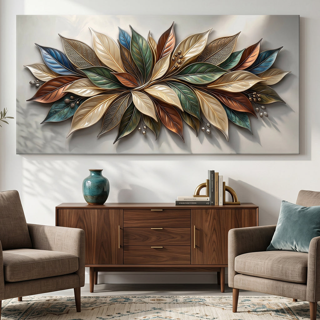 Earthtone Petals - Luxurious Gilded Bloom