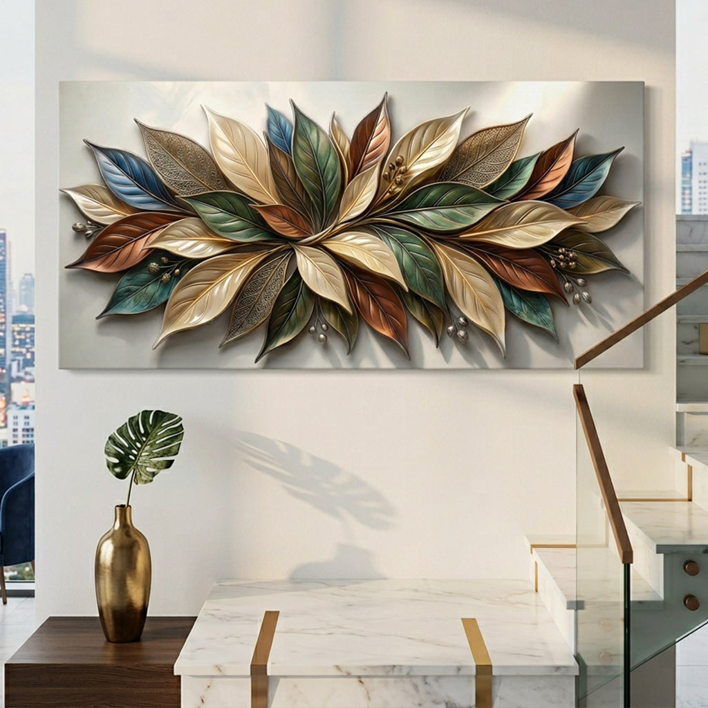 Earthtone Petals - Luxurious Gilded Bloom