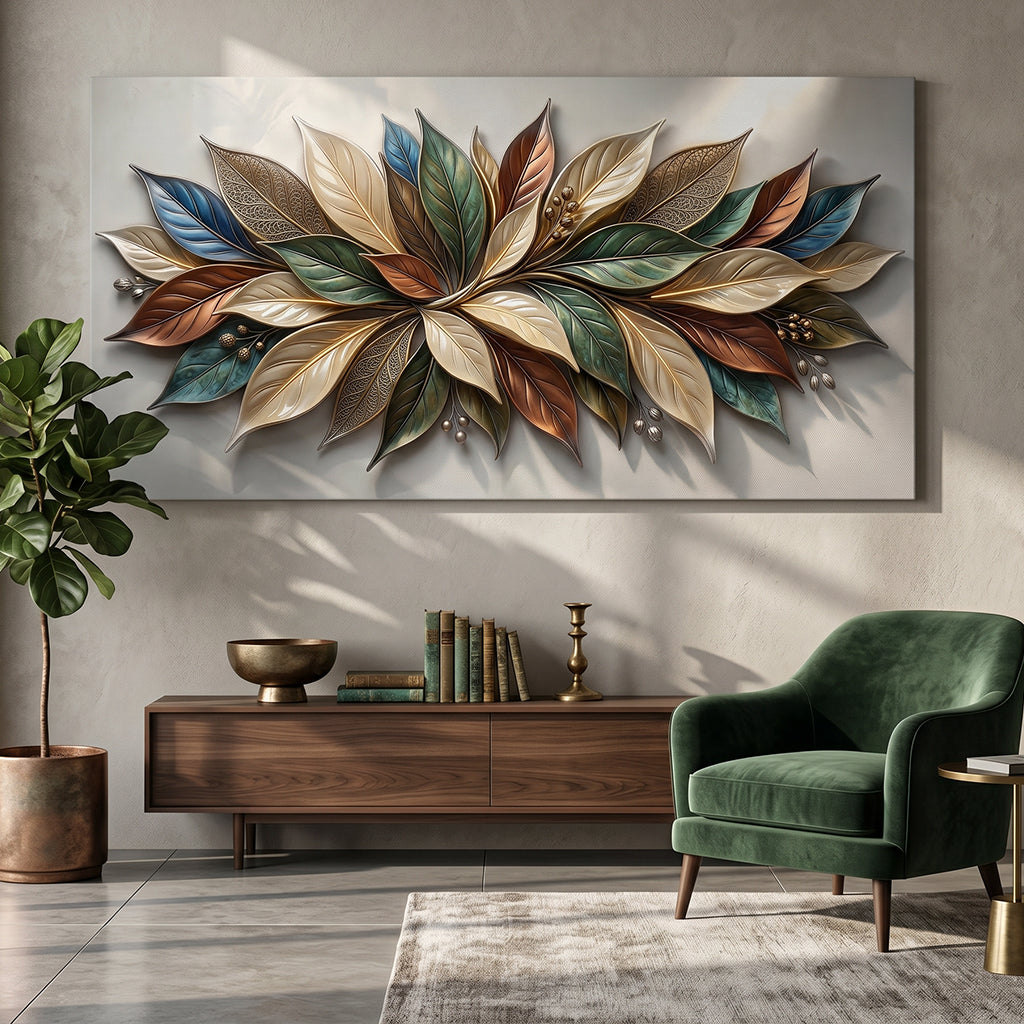 Earthtone Petals - Luxurious Gilded Bloom