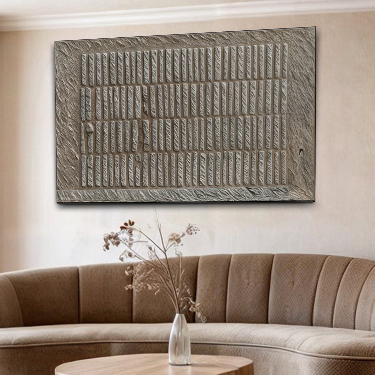 Stone Grid Harmony - Modern Wall Art