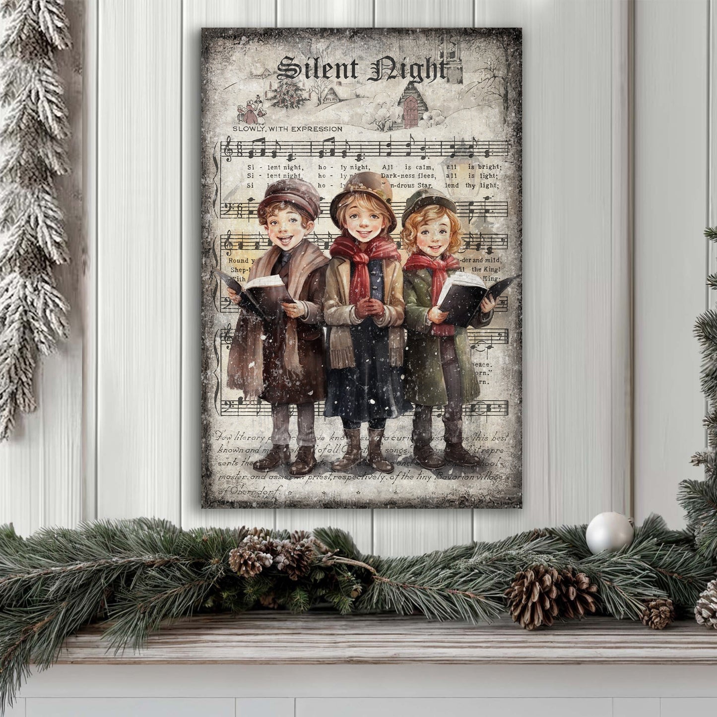 Vintage Christmas Carolers Wall Art III