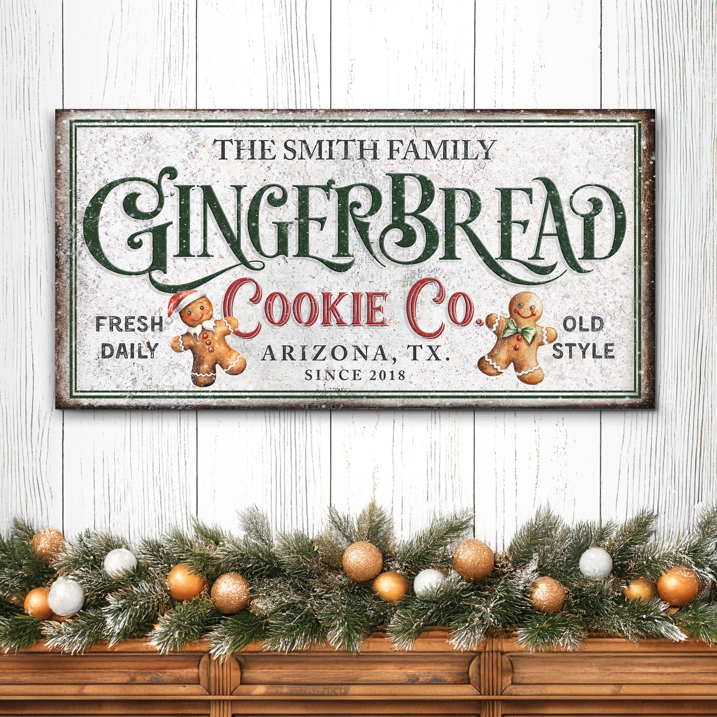 Family Gingerbread Bakery Christmas Sign II