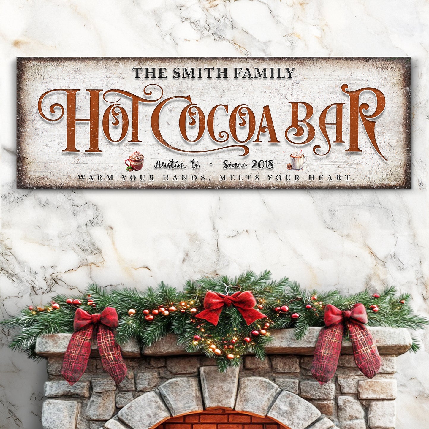 Hot Chocolate Christmas Bar Sign II