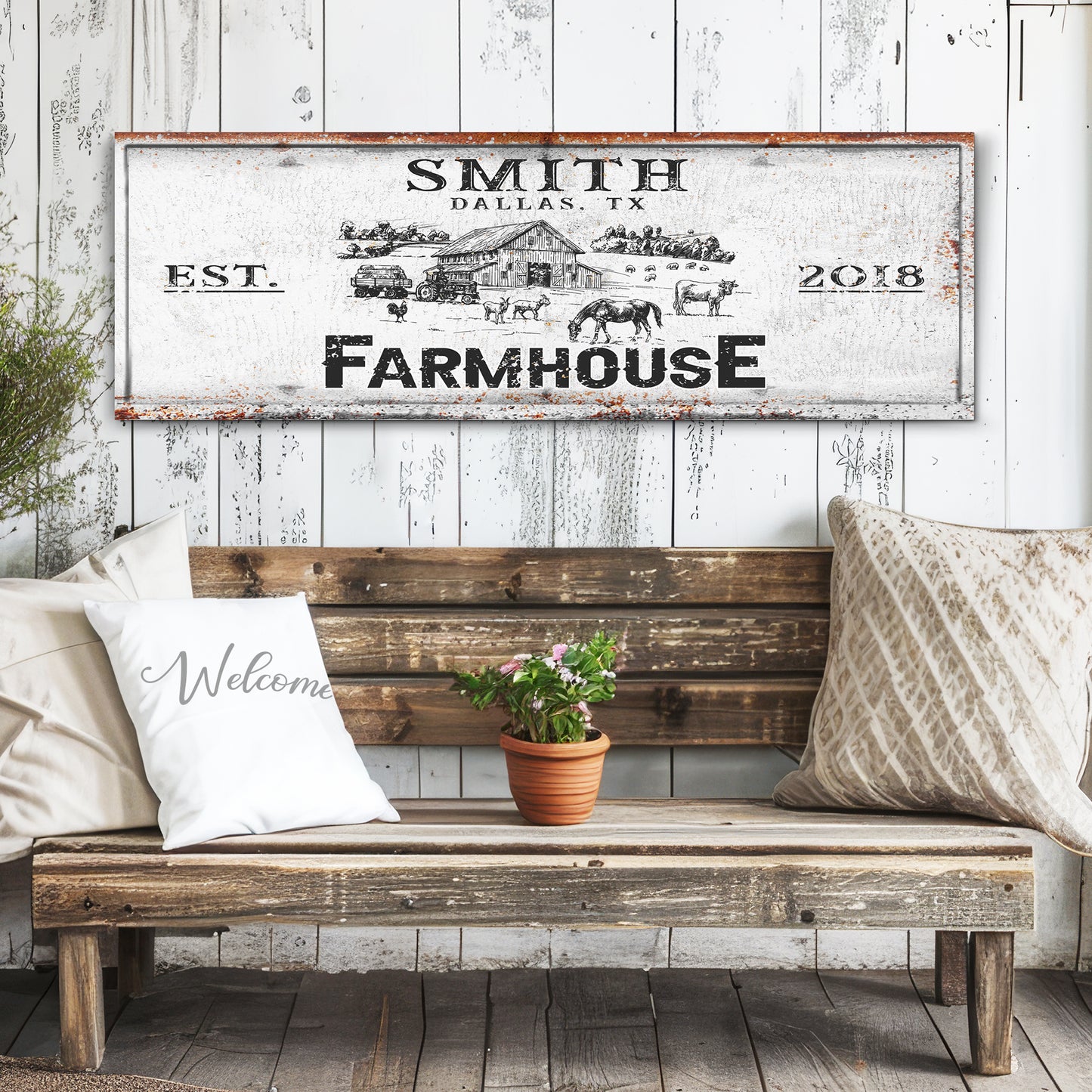 Rustic Farmhouse Personalized Sign