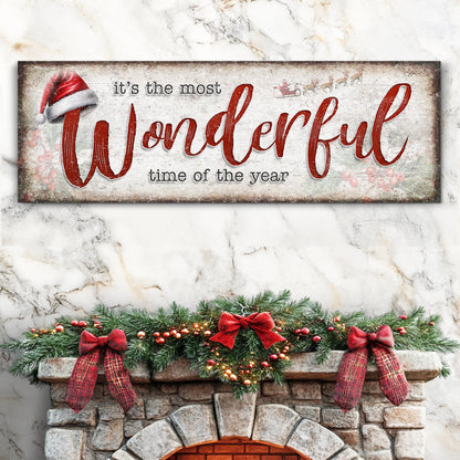 It's The Most Wonderful Time Of The Year Christmas Sign III | Image by Tailored Canvases