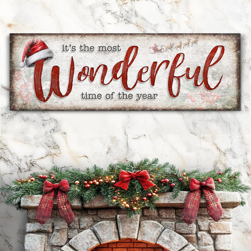 It's The Most Wonderful Time Of The Year Christmas Sign III | Image by Tailored Canvases