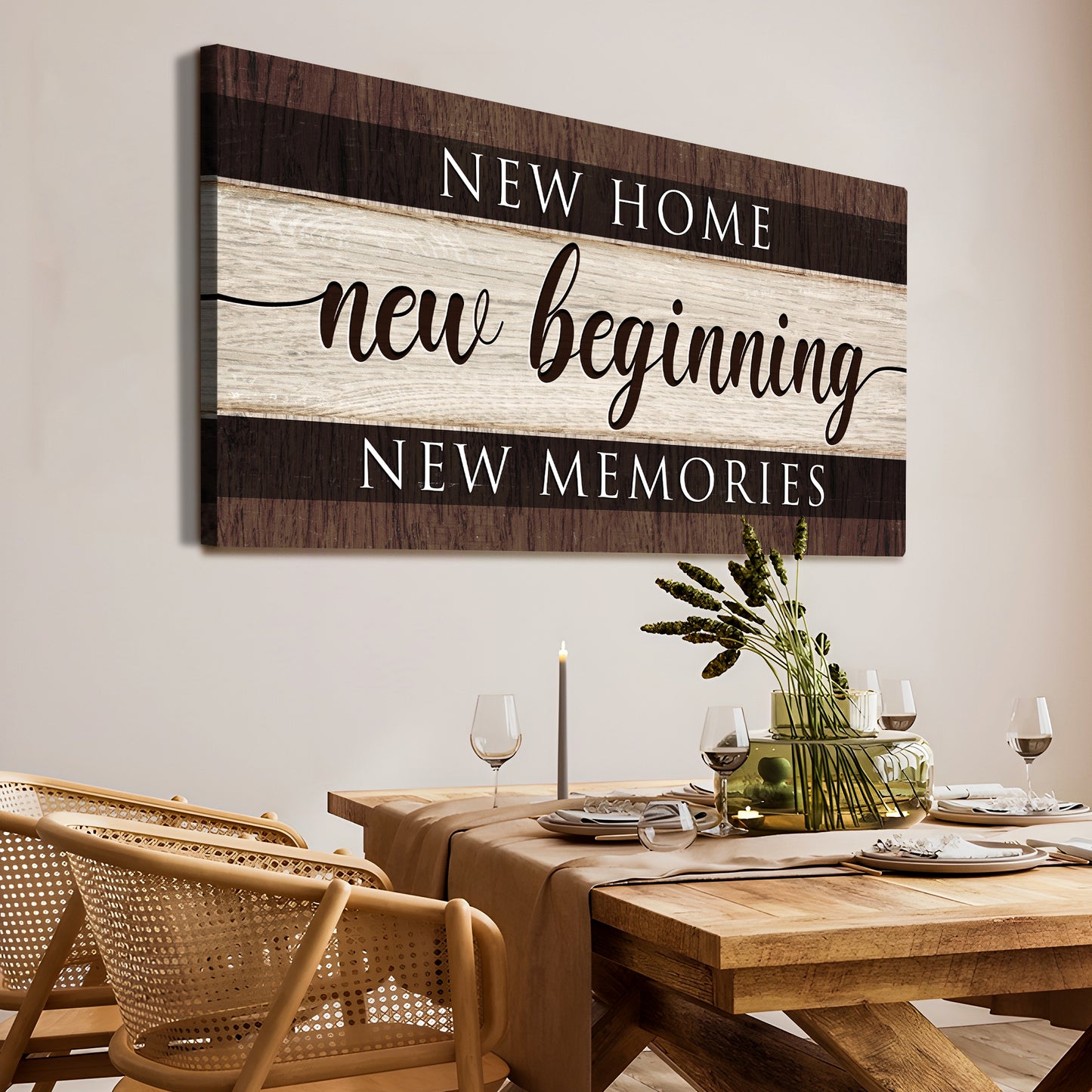 New Home New Beginning New Memories Sign III