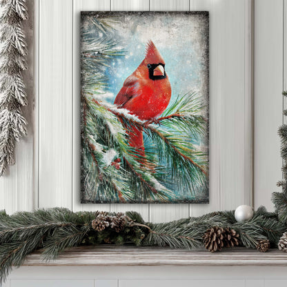 Vintage Cardinal Christmas Wall Art