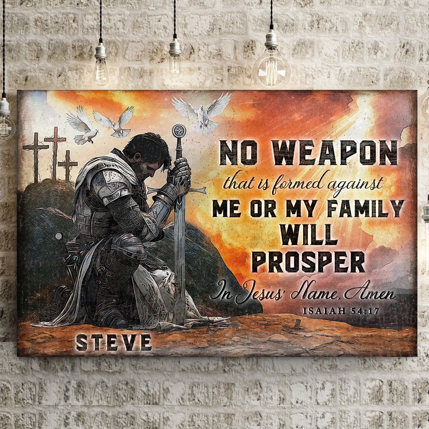 No Weapon That Is Formed Against You Will Prosper Isaiah 54:17 Faith Sign