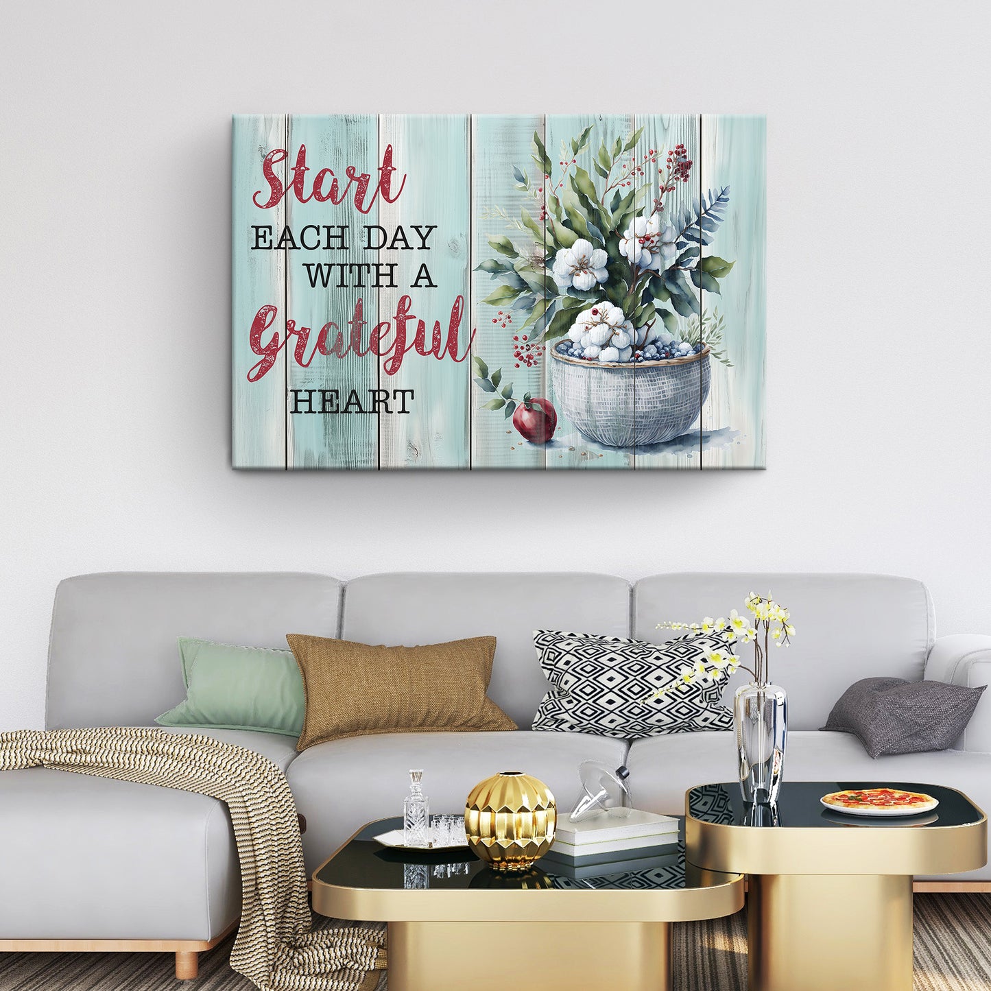 Start Each Day With A Grateful Heart Faith Sign II