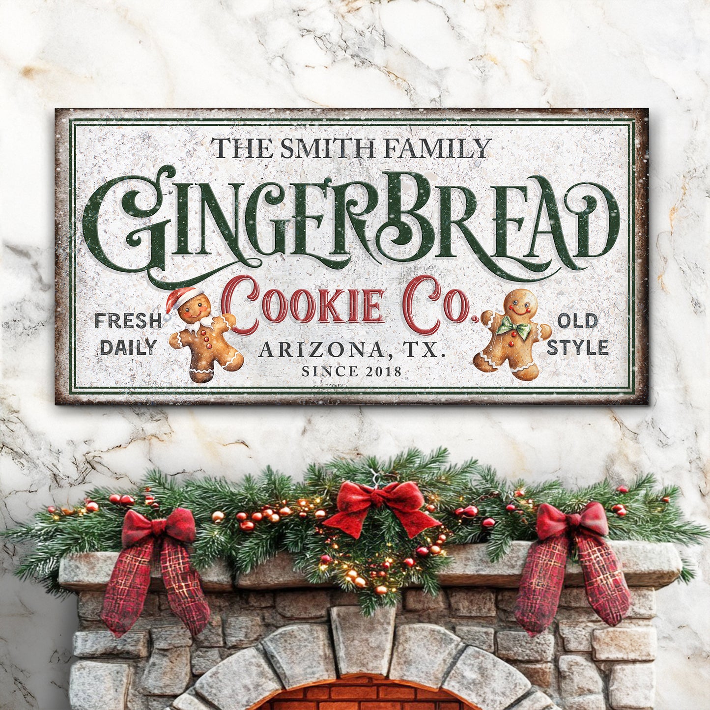 Family Gingerbread Bakery Christmas Sign II