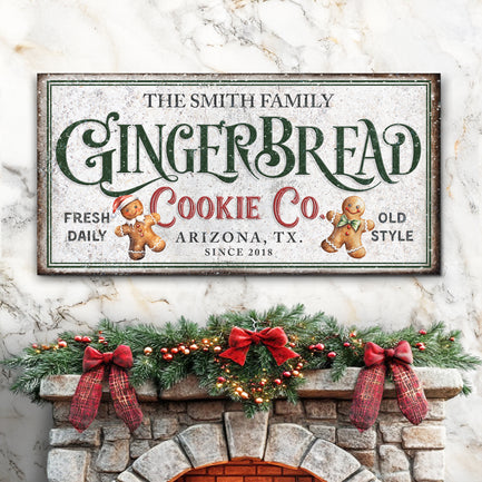 Family Gingerbread Bakery Christmas Sign II - Image by Tailored Canvases