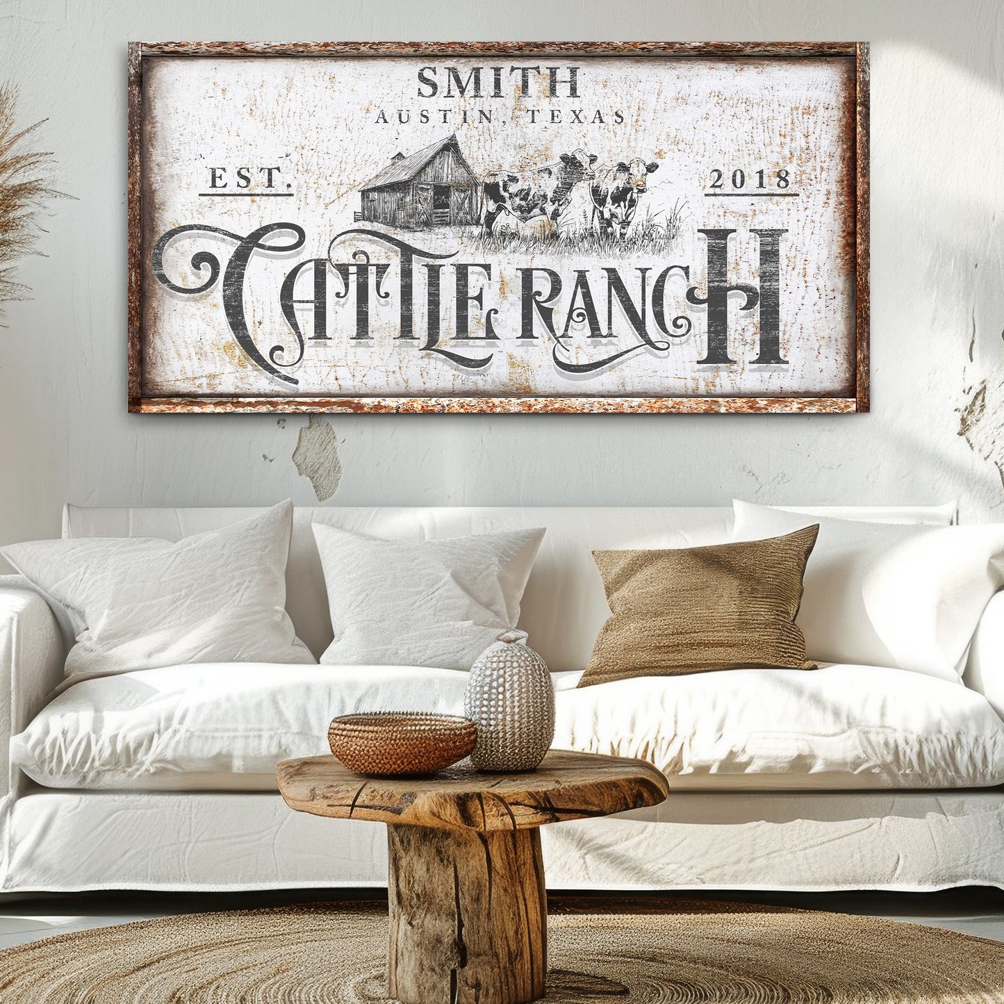 Rustic Vintage Cattle Ranch Sign