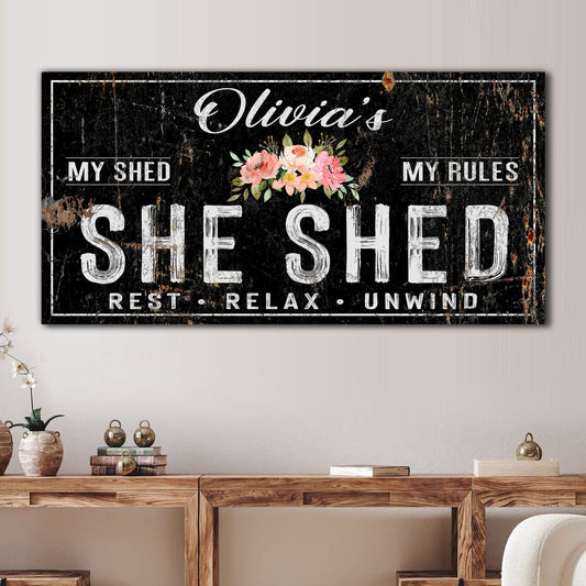 Personalized She Shed Sign IX