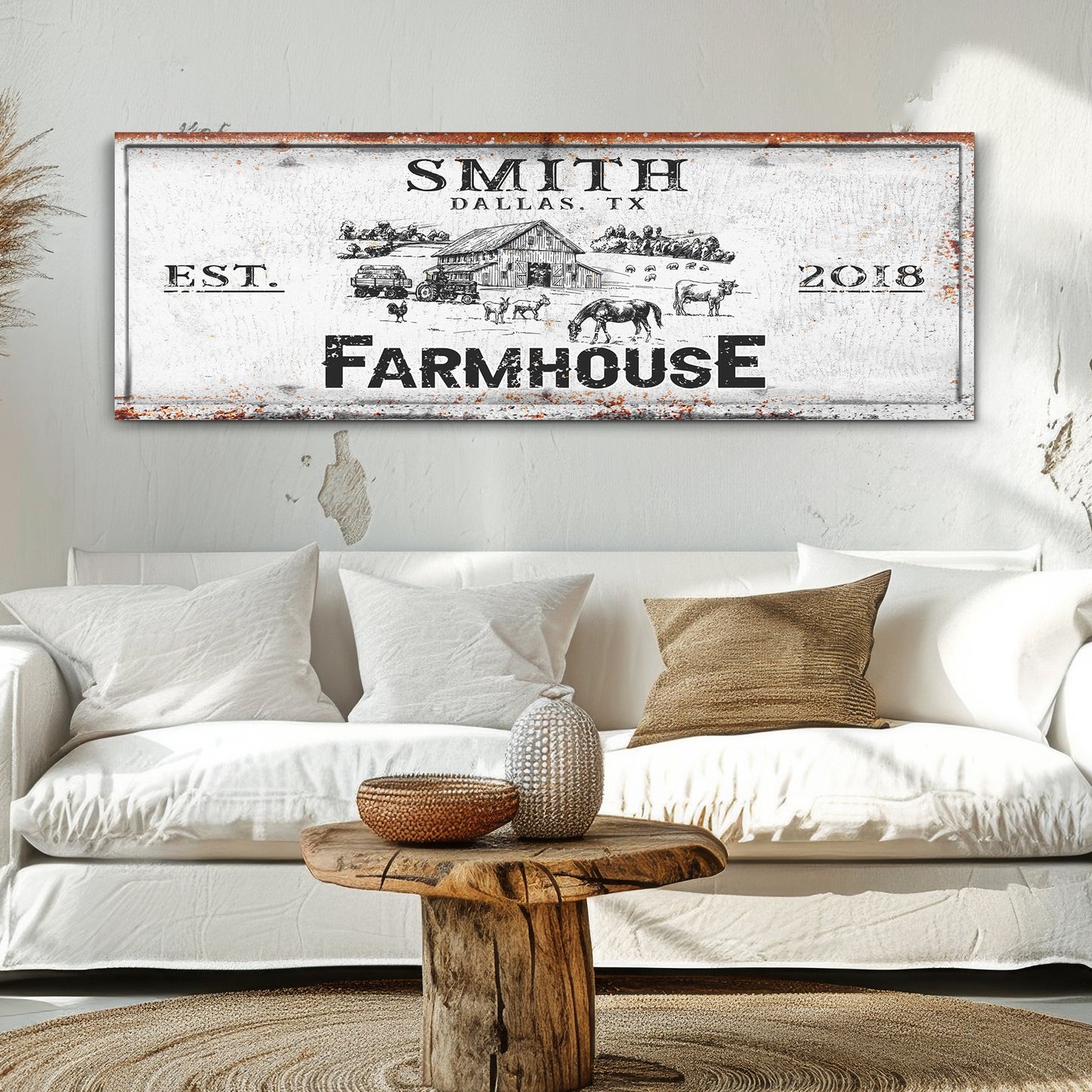 Rustic Farmhouse Personalized Sign