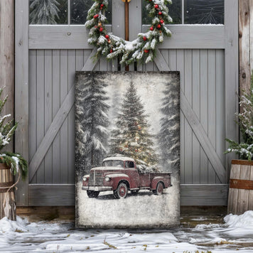 Vintage Truck With Christmas Tree Wall Art III