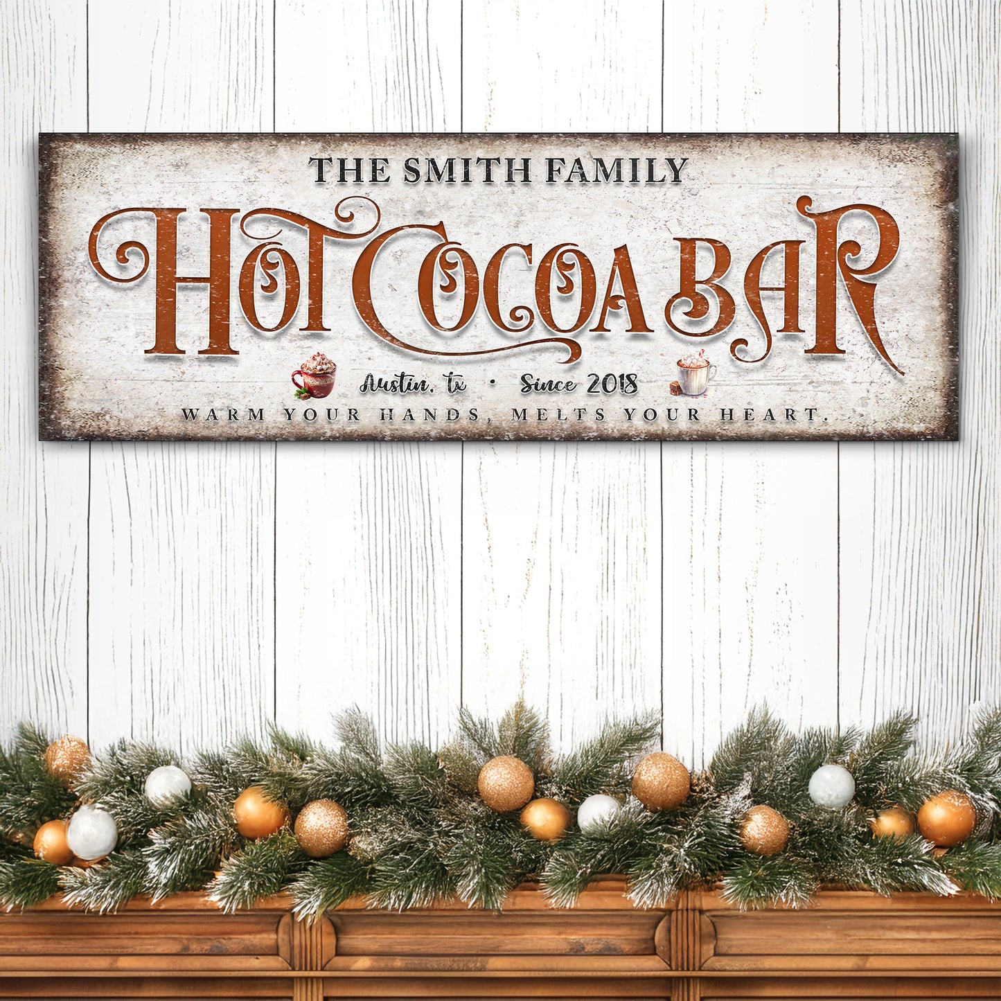 Hot Chocolate Christmas Bar Sign II