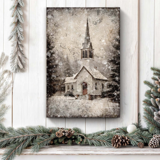 Vintage Church Christmas Wall Art IV