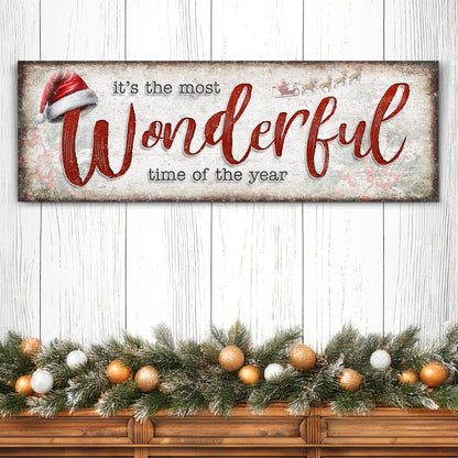 It's The Most Wonderful Time Of The Year Christmas Sign III | Image by Tailored Canvases