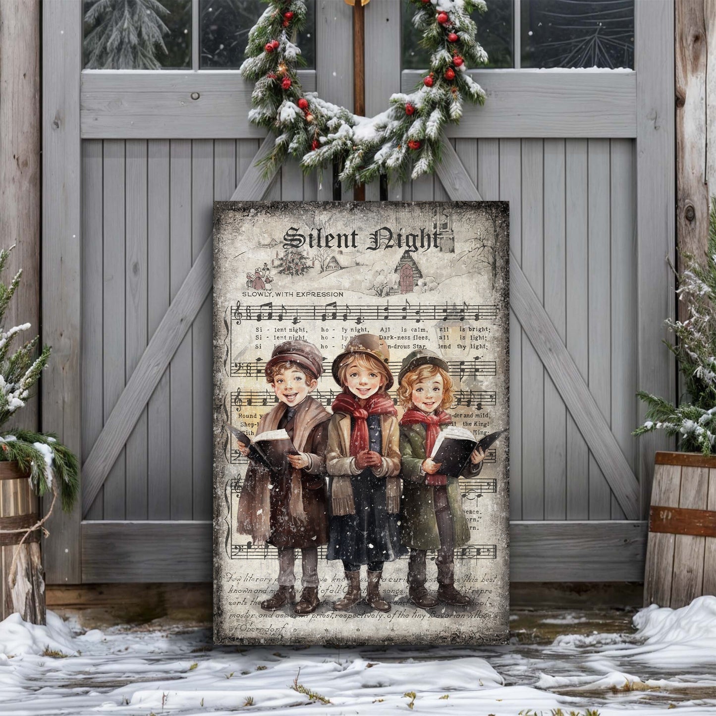 Vintage Christmas Carolers Wall Art III