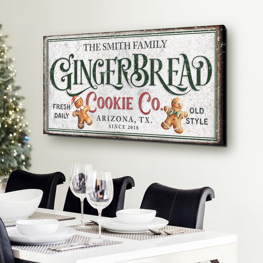 Family Gingerbread Bakery Christmas Sign II - Image by Tailored Canvases