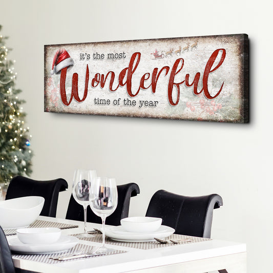 It's The Most Wonderful Time Of The Year Christmas Sign III | Image by Tailored Canvases