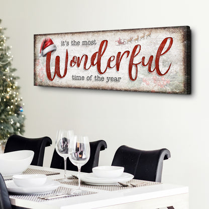 It's The Most Wonderful Time Of The Year Christmas Sign III | Image by Tailored Canvases
