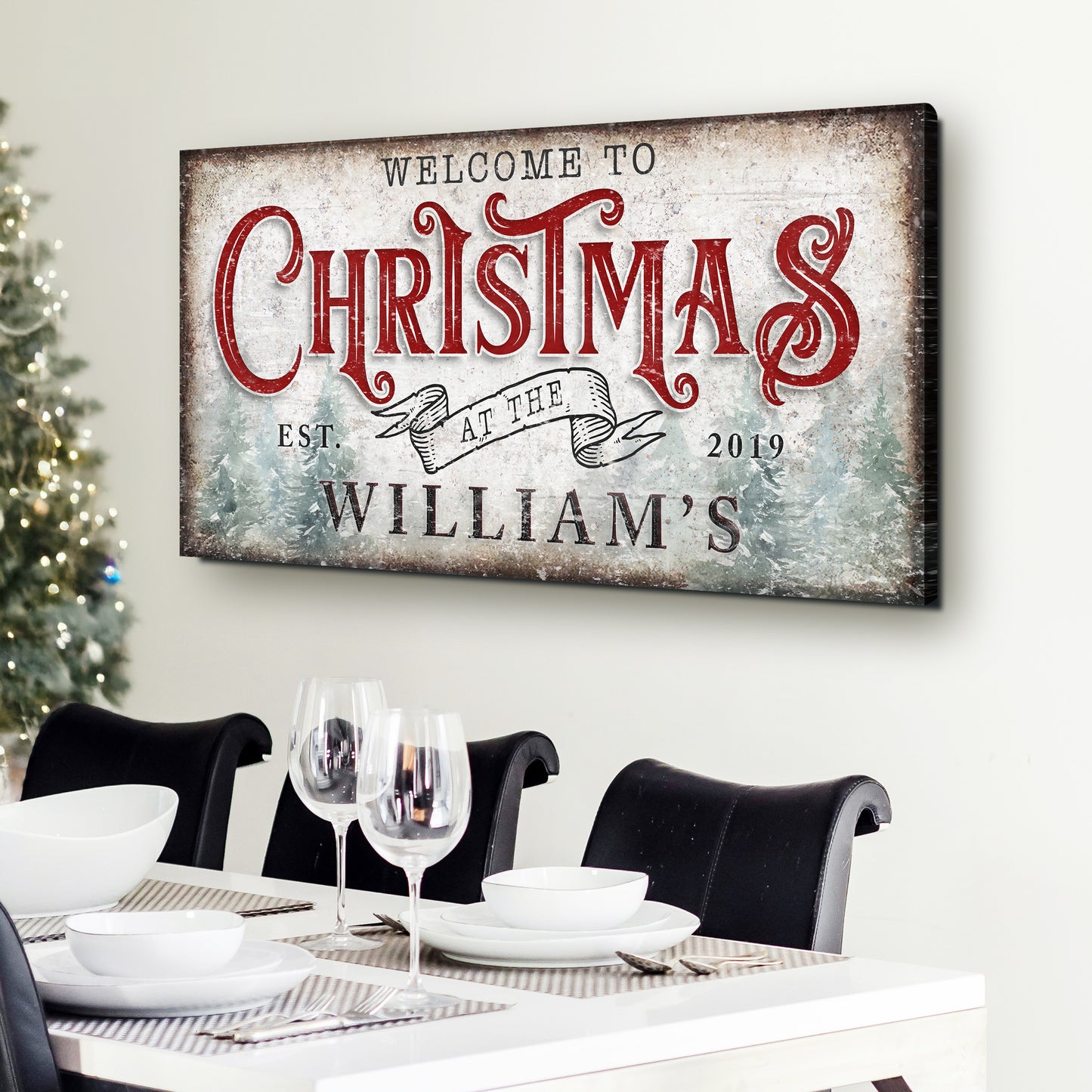 Family Welcome To Christmas Sign IV