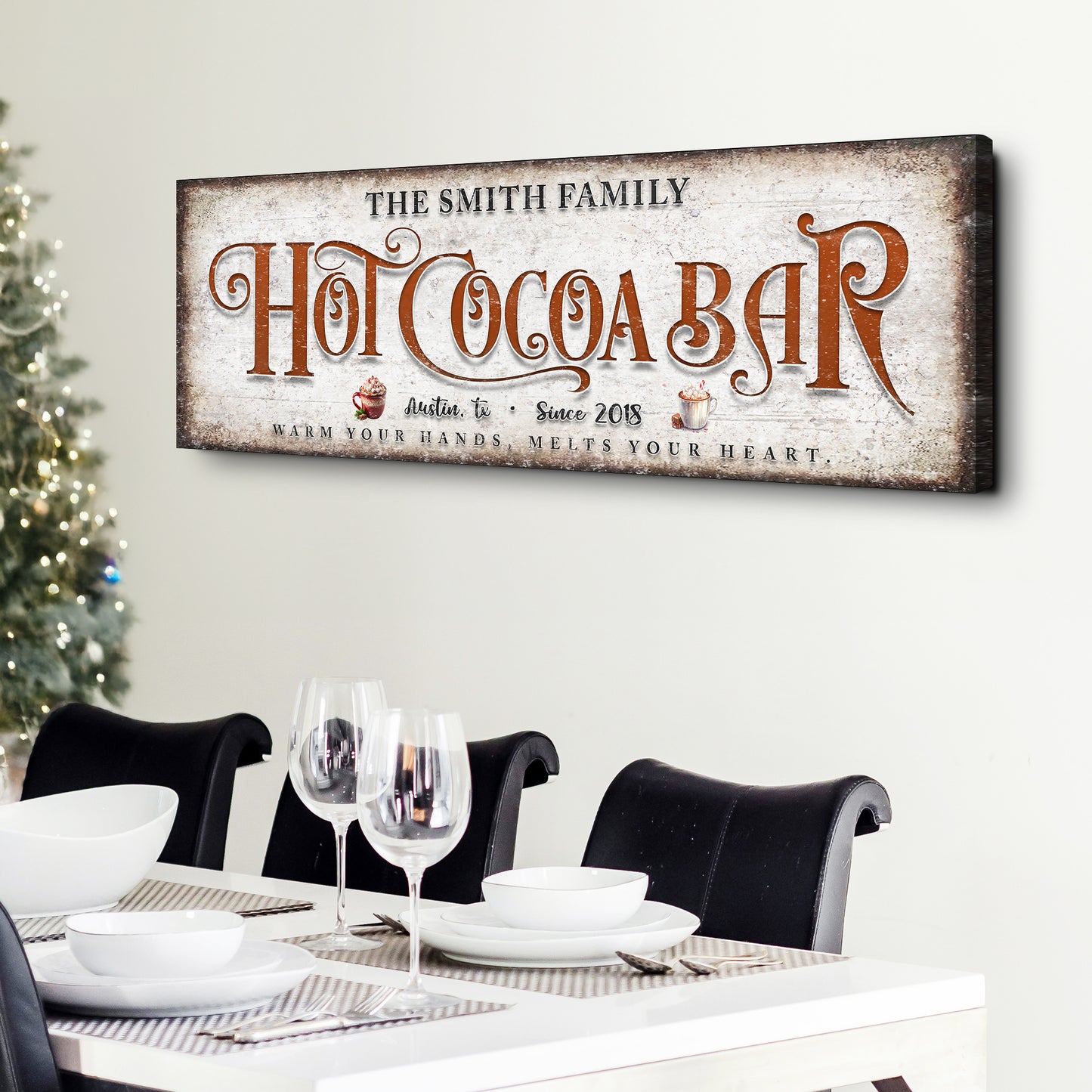 Hot Chocolate Christmas Bar Sign II | Image by Tailored Canvases