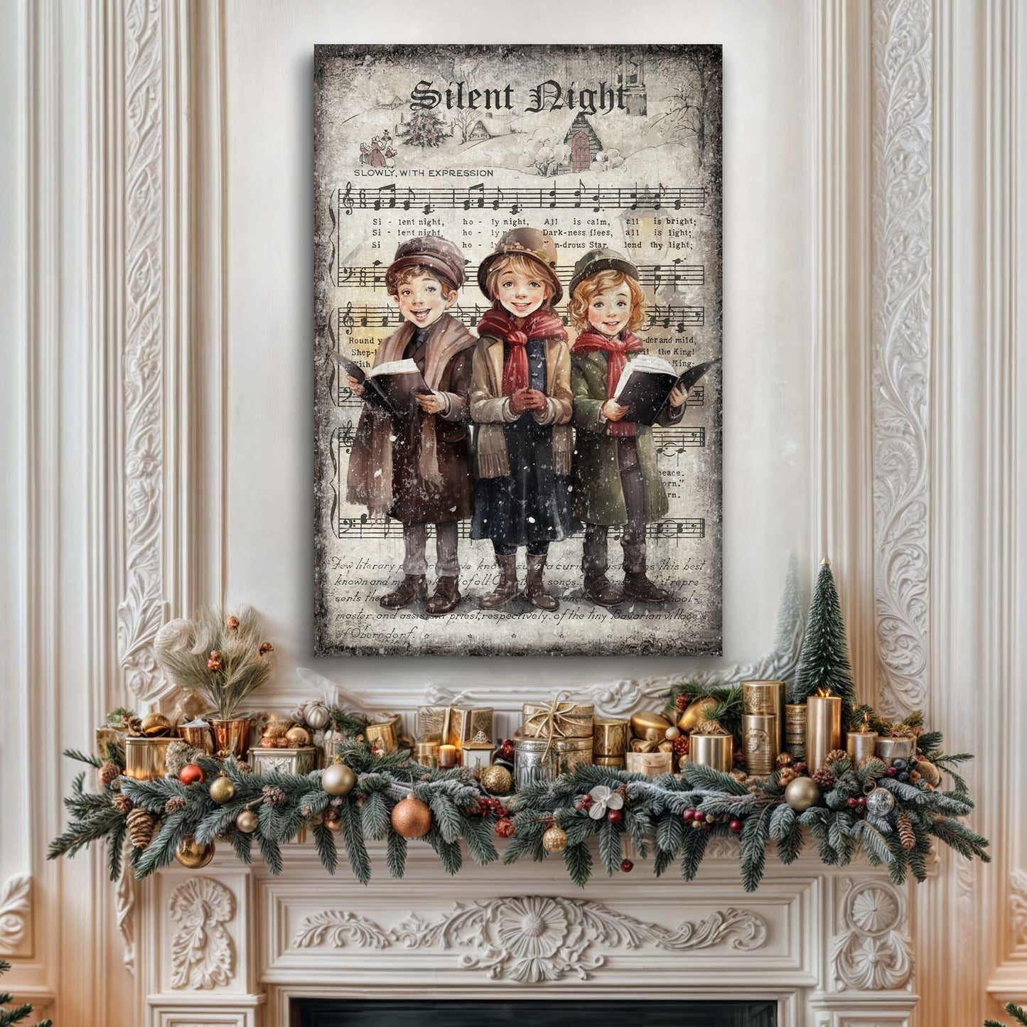 Vintage Christmas Carolers Wall Art III