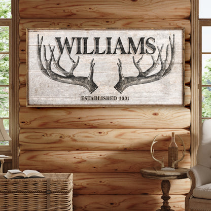 Personalized Family Antler Sign IV