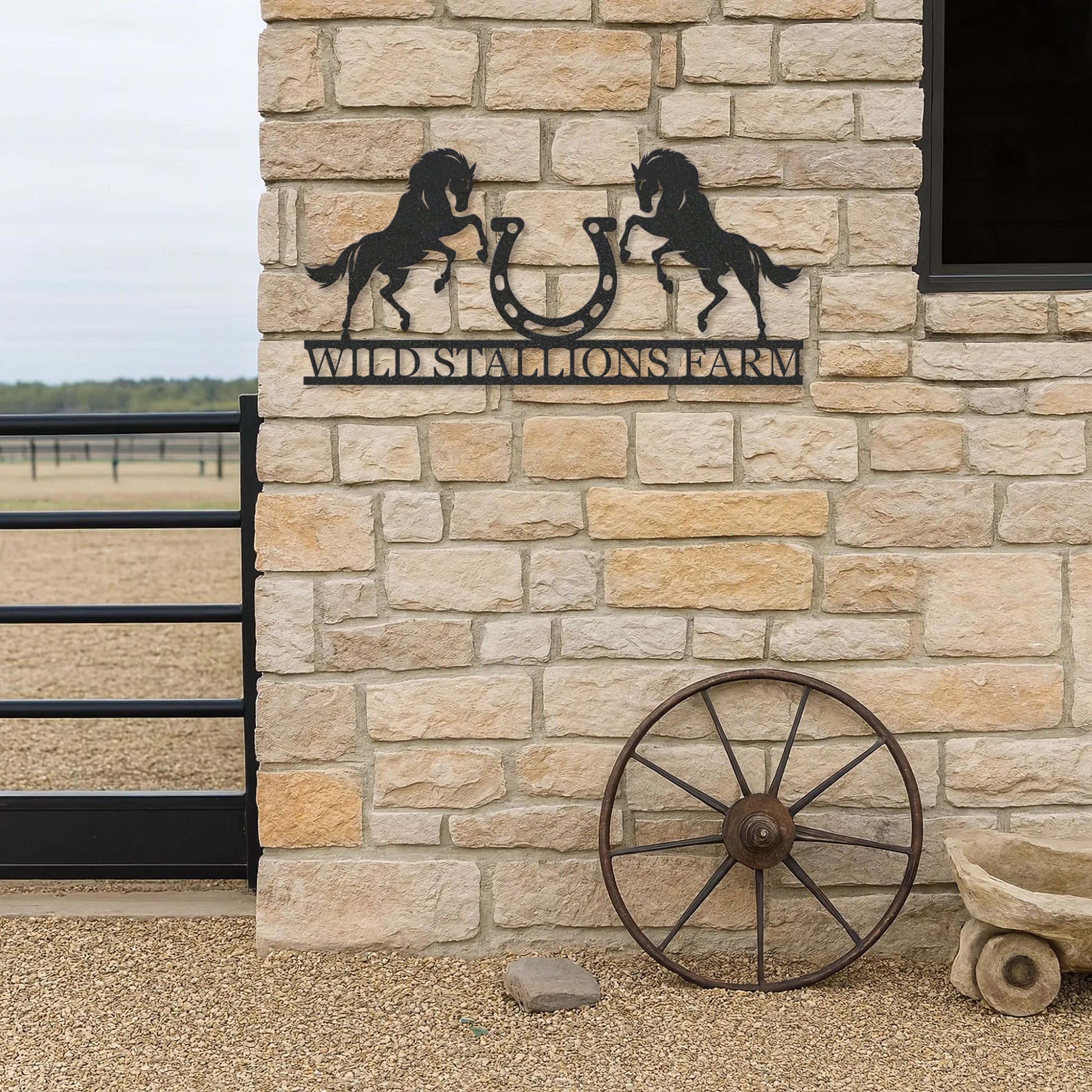 Custom Horse Ranch Steel Wall Decor