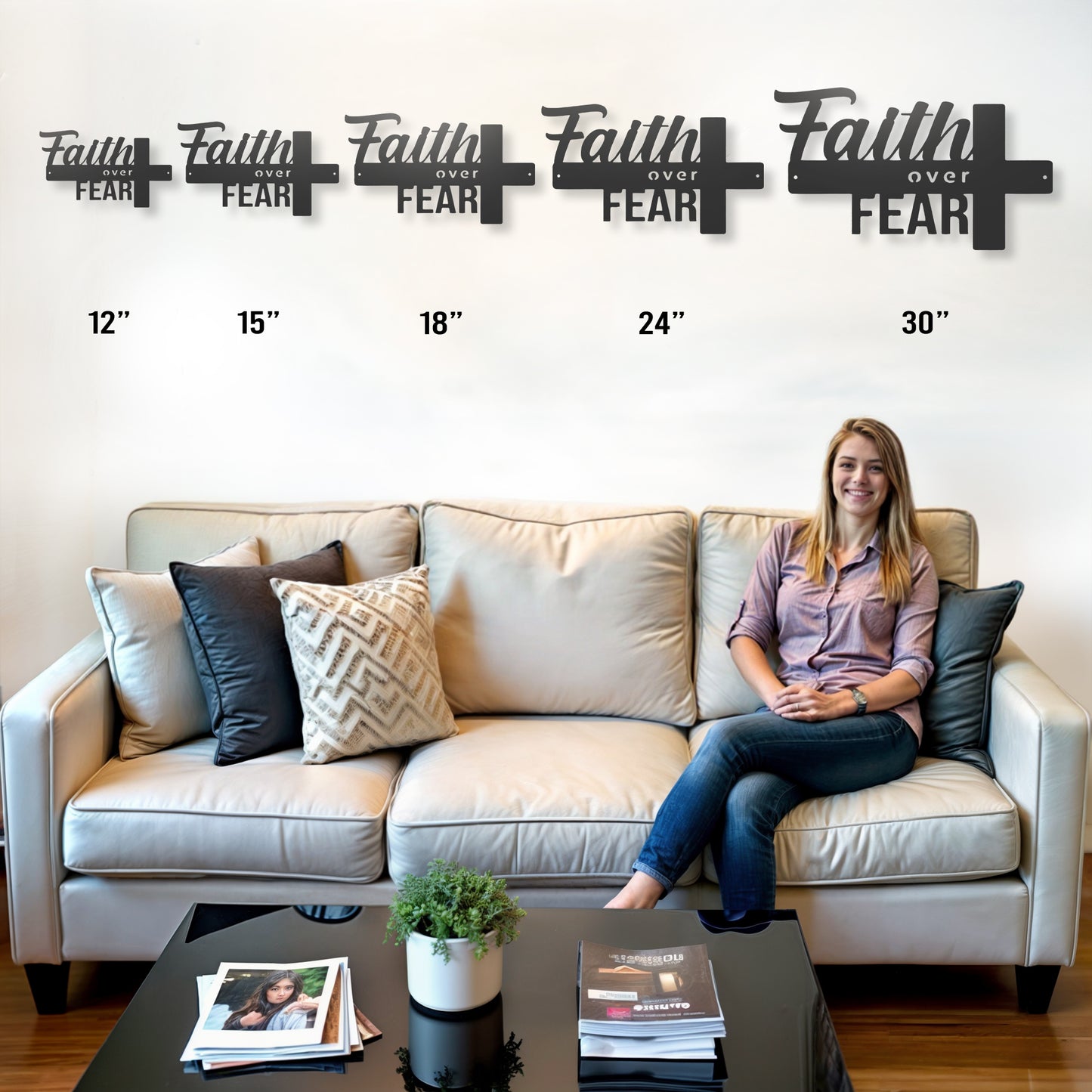 Faith Over Fear- Steel Sign