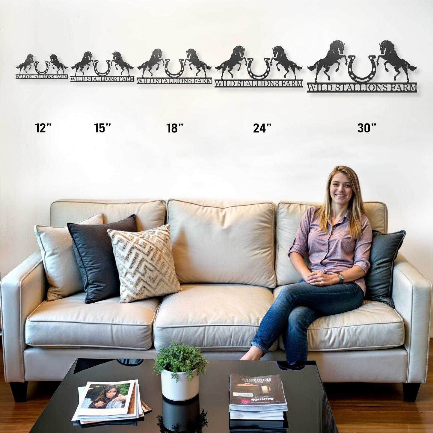 Custom Horse Ranch Steel Wall Decor
