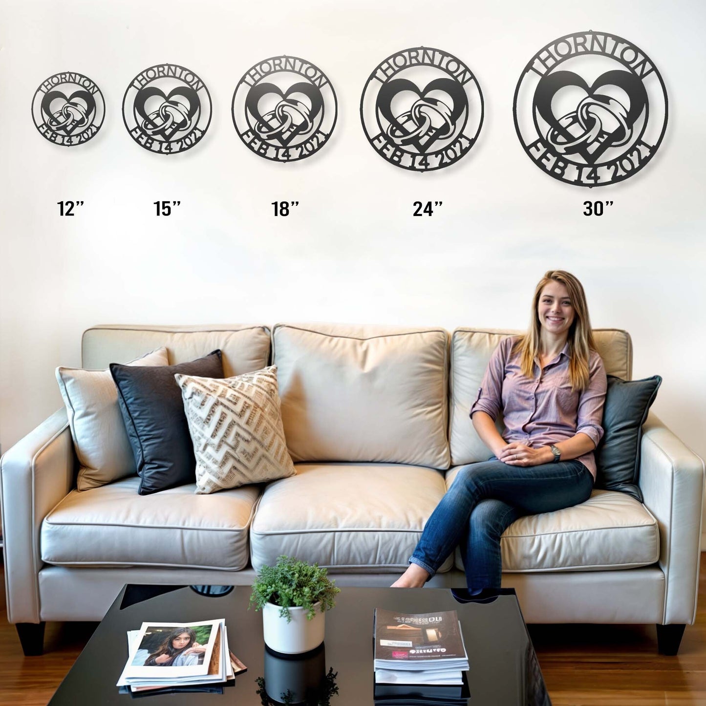 Engagement Monogram - Steel Sign