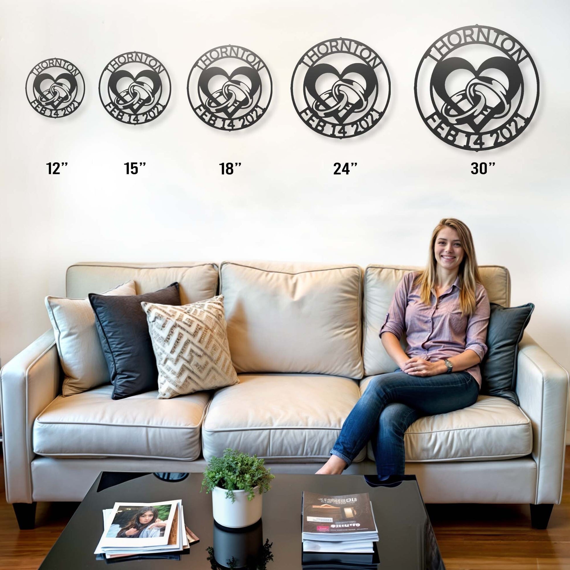 Engagement Monogram - Steel Sign