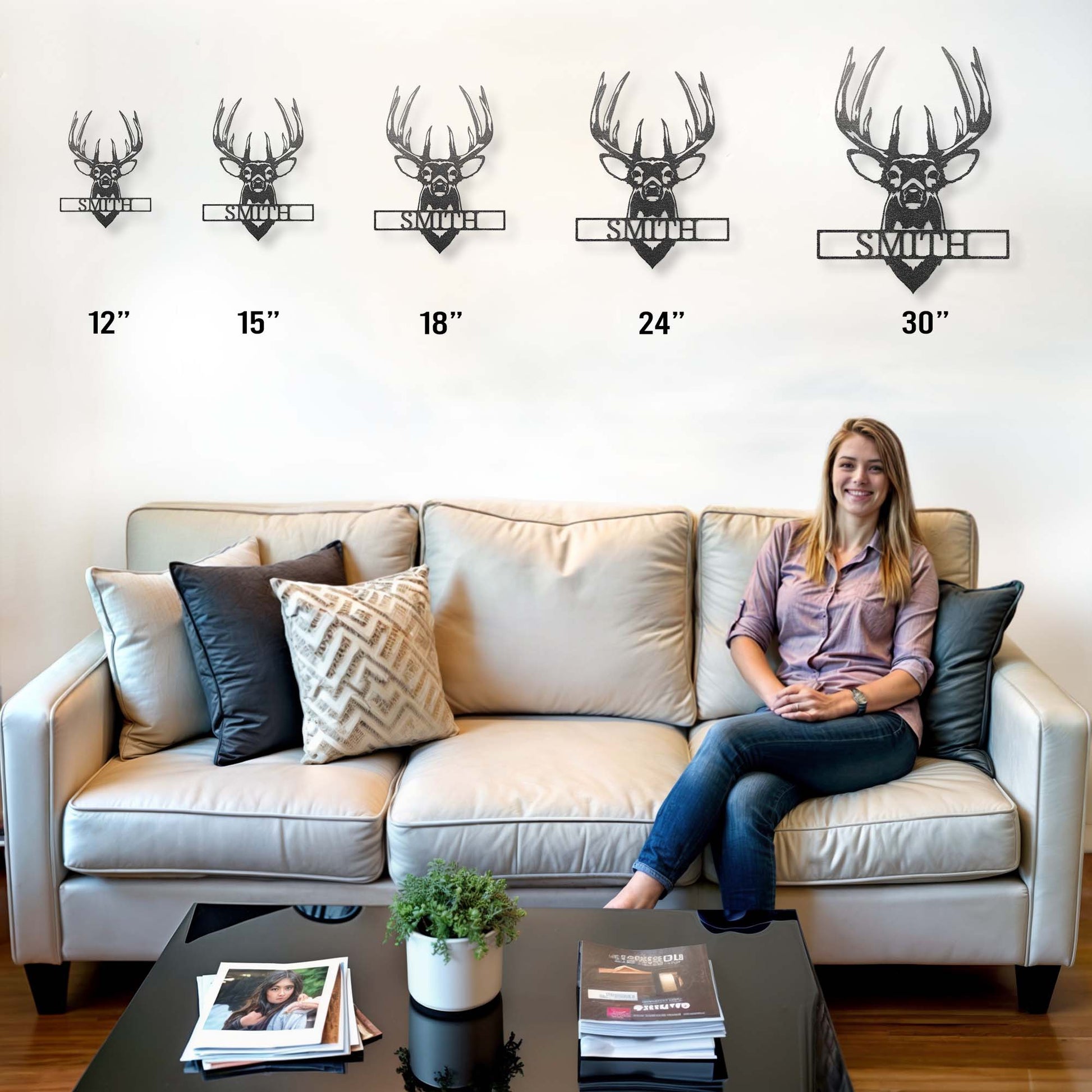 Buck Mount Monogram - Steel Sign