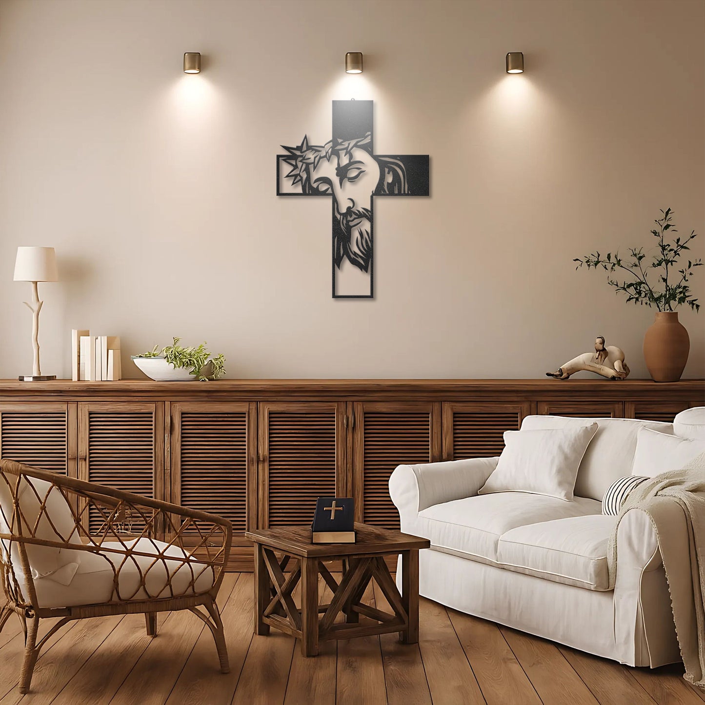 Jesus Black Metal Cross Sign