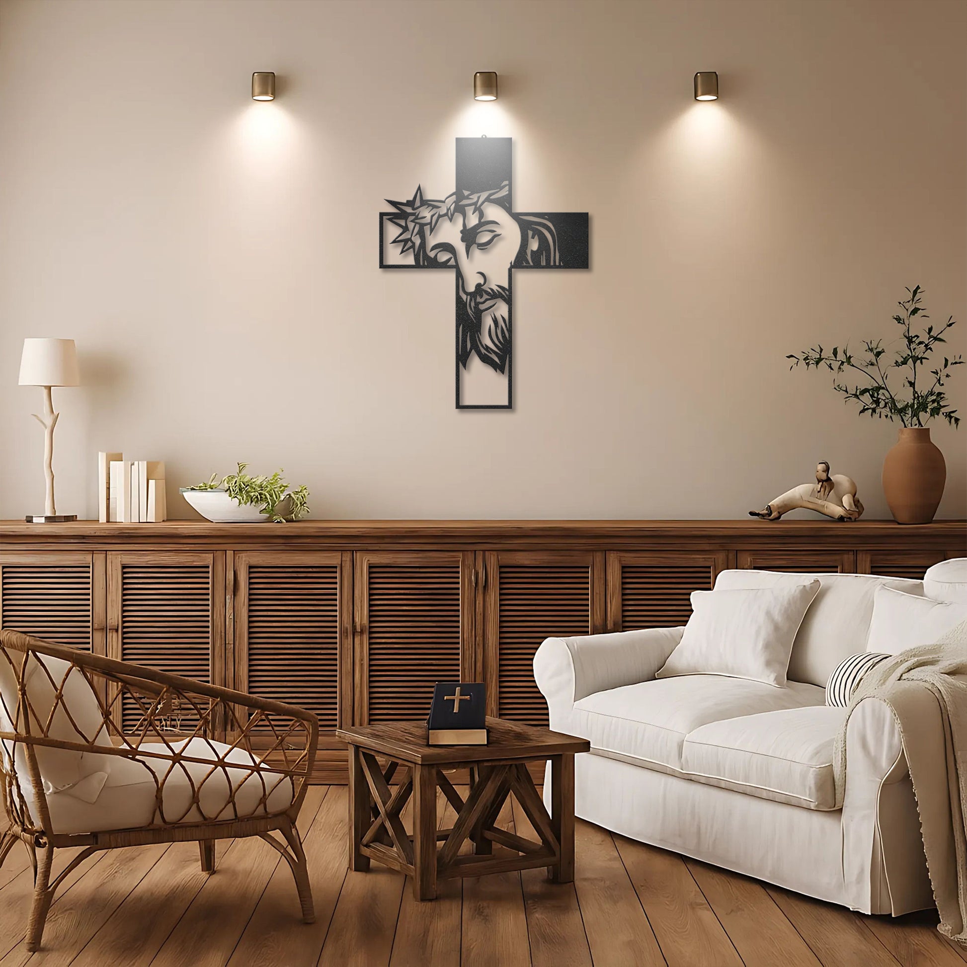 Jesus Black Metal Cross Sign