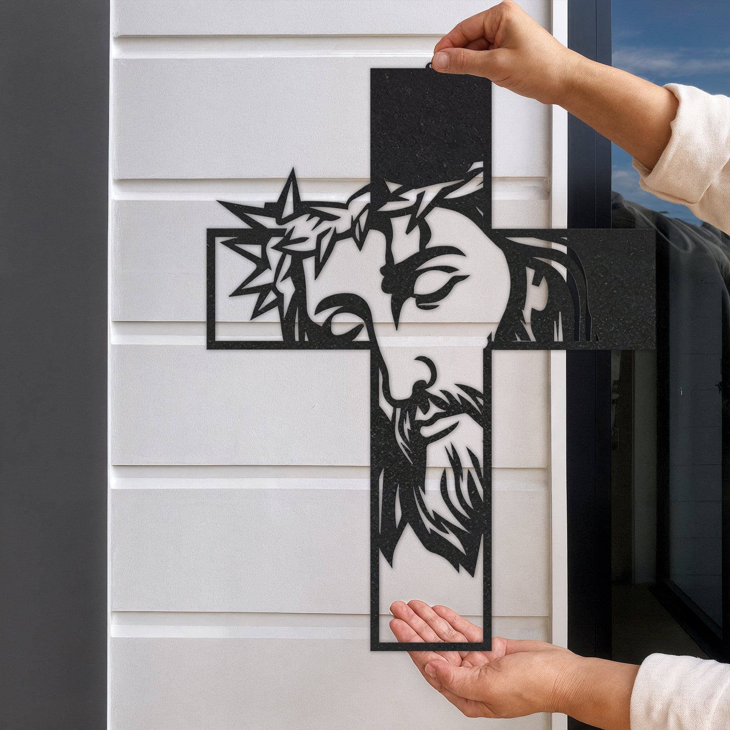 Jesus Black Metal Cross Sign