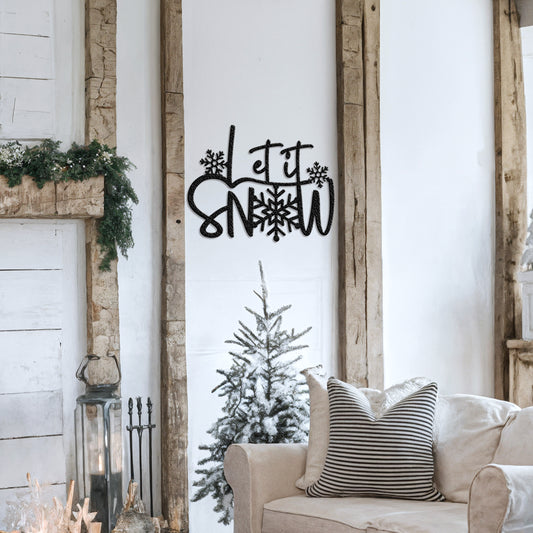 Let It Snow Steel Wall Decor