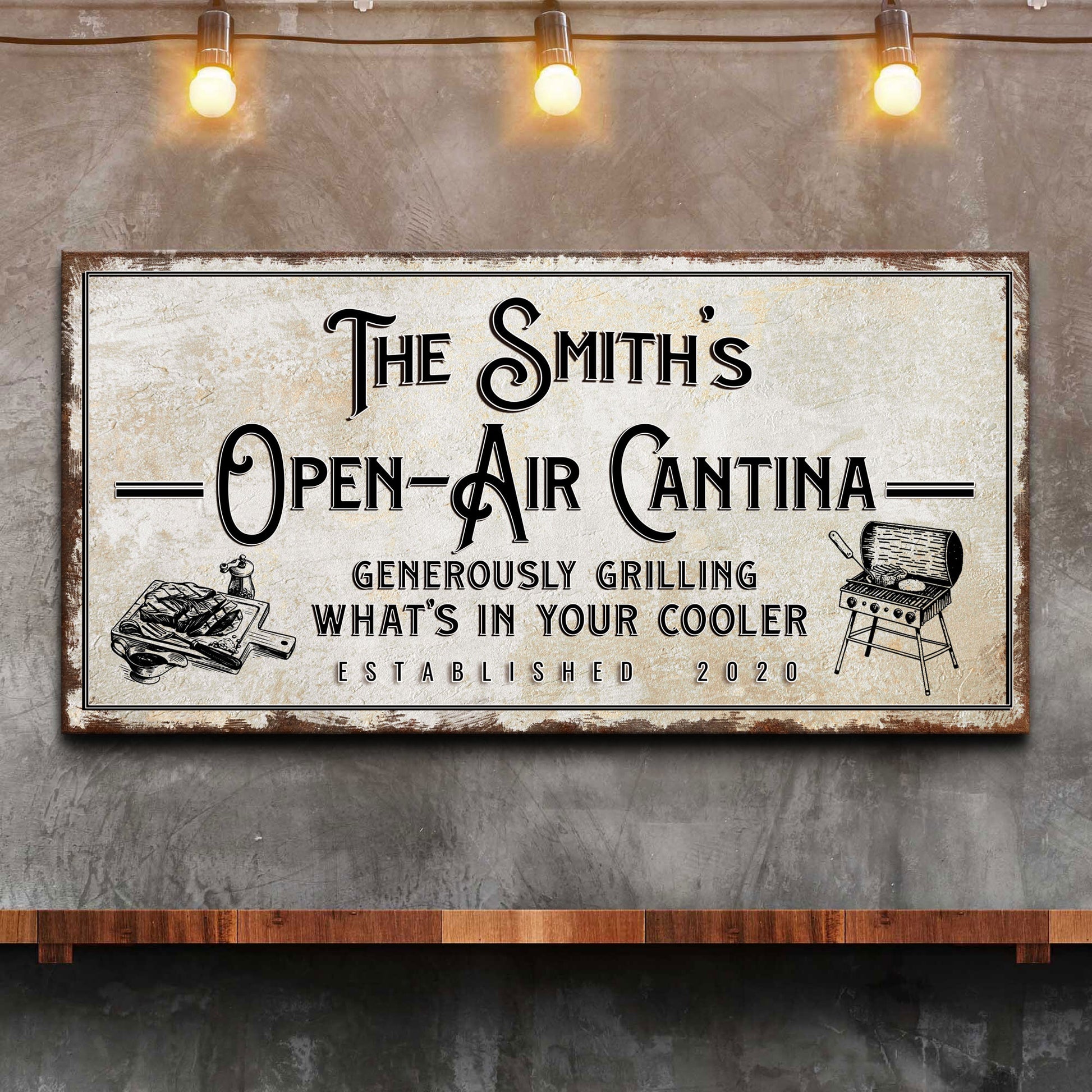 Family Open Air Cantina Sign Style 1 - Image by Tailored Canvases