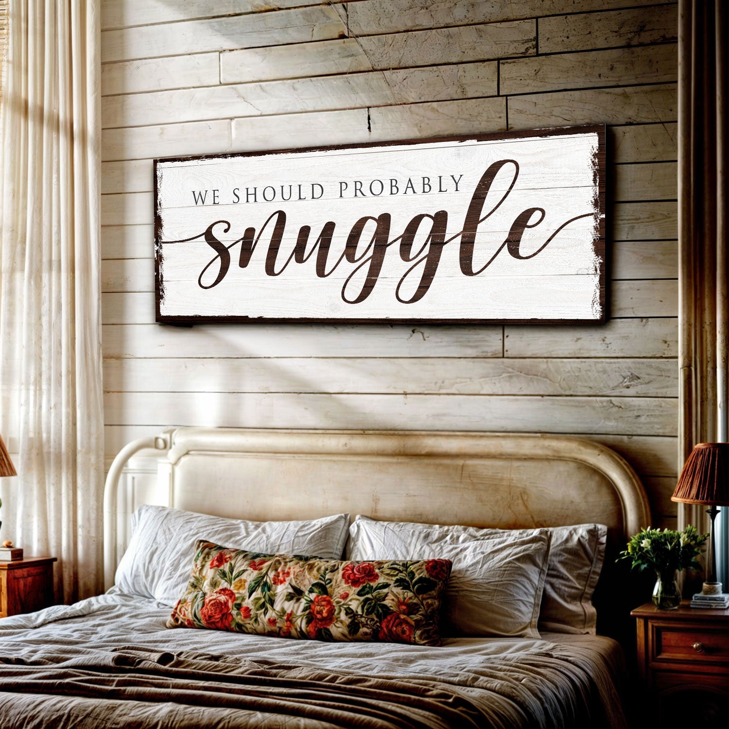 We Should Probably Snuggle Sign - Image by Tailored Canvases