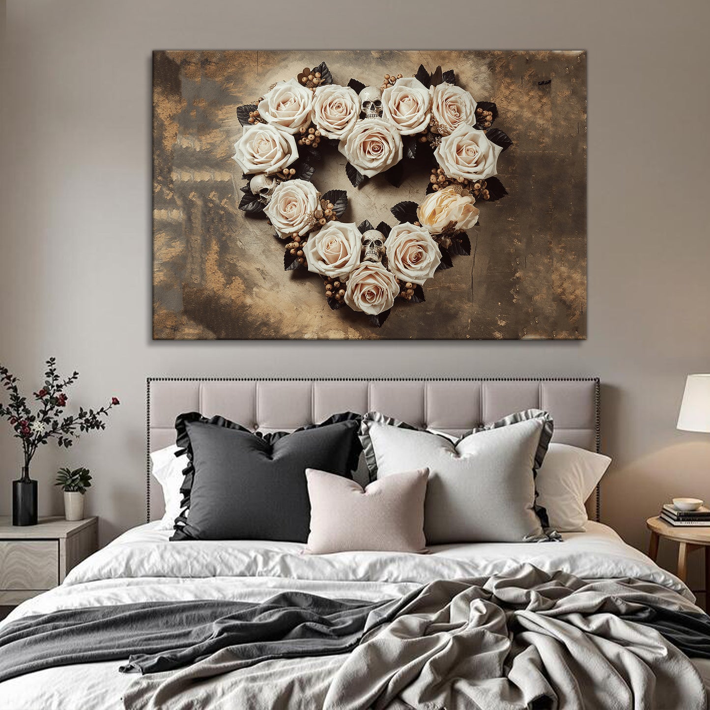 Skull and Flowers Wall Art V