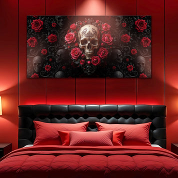 3D Rose and Skull Wall Art III