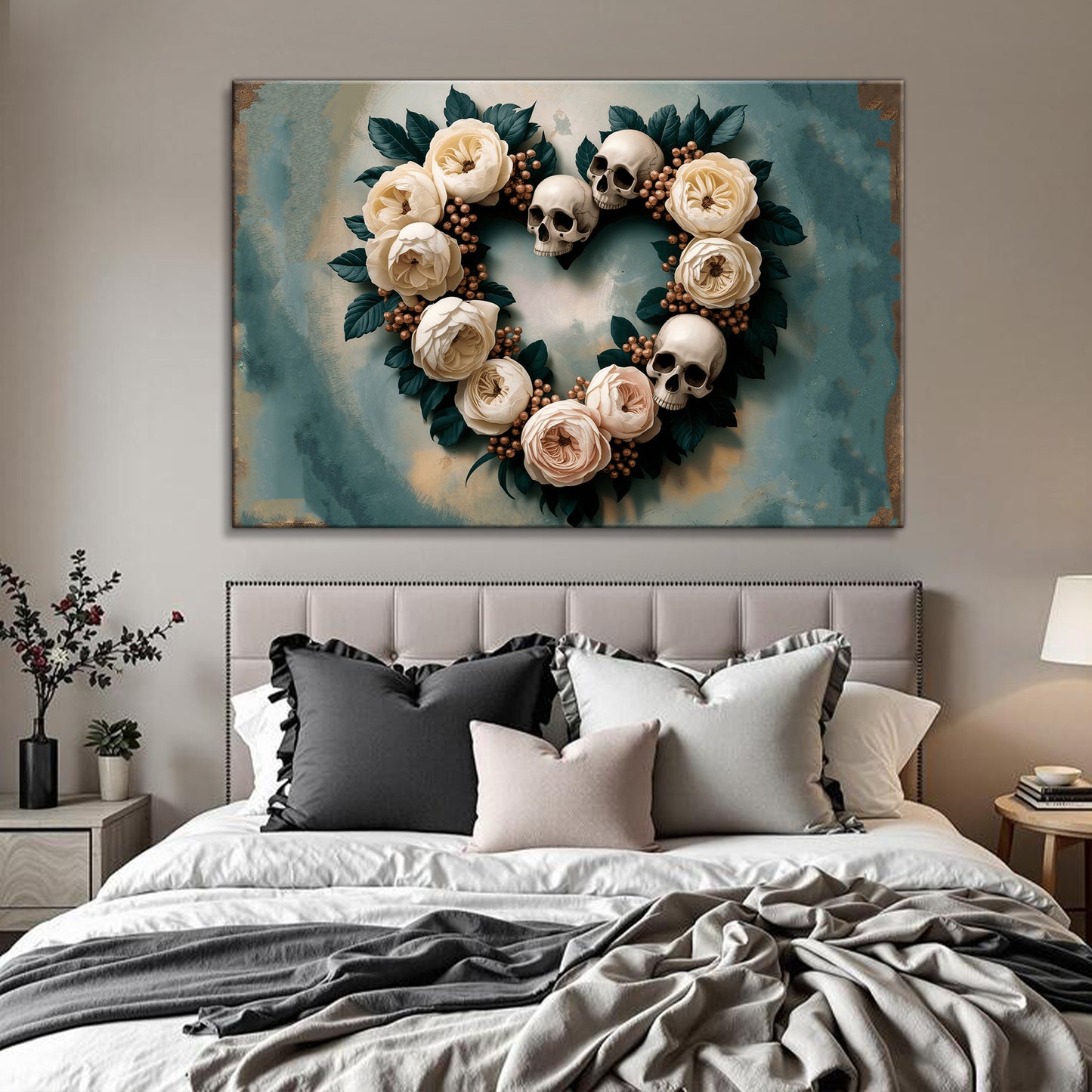 Skull and Flowers Wall Art III